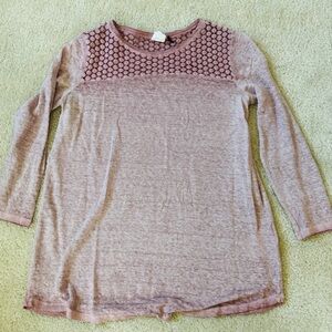 Stylish Long Sleeve Top in Soft Mauve